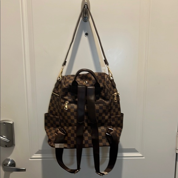 Checkered Brown Backpack - Picture 7 of 14